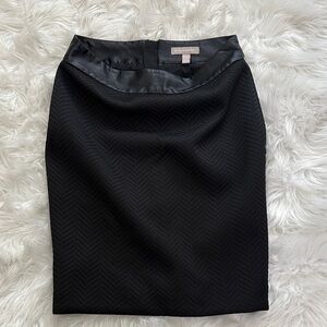 Banana Republic Black Herringbone Pencil Skirt